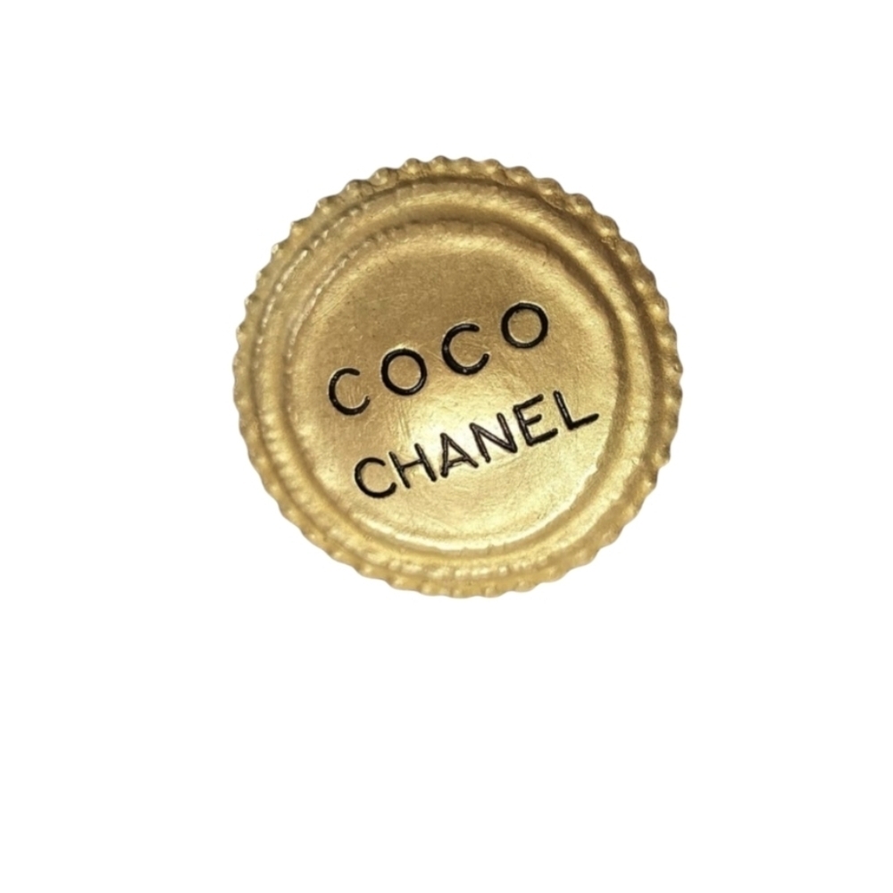 CHANEL Gold Button Earrings - Picture 2 of 8